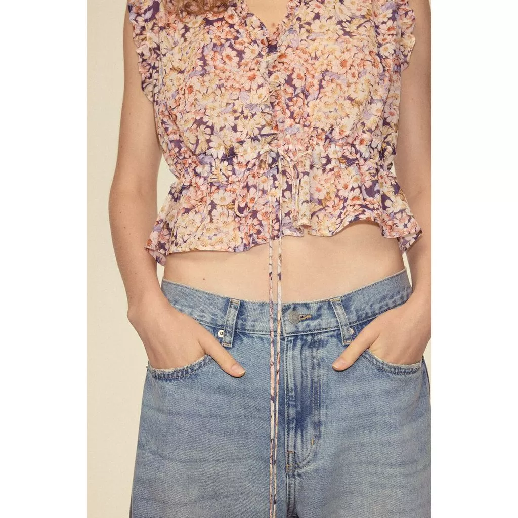 H&M(เอชแอนด์เอ็ม) เสื้อท็อปไลโอเซลแต่งระบาย ผู้หญิง 1351441_2