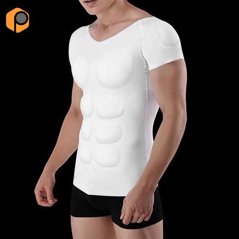 Prettyia เบาะกล้ามเนื้อเสื้อสําหรับชาย As A ปลอม Chest Shaper Bodybuilder เครื่องแต่งกายและเสื้อไหล่ที่มองไม่เห็นทําจากไนลอนนุ่มสําหรับงานแต่งงาน G — صورة 6