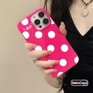 เคสไอโฟนเจลลี่ลายจุดขาวมินิมอลพรีเมียม 17Pro/16/15/14/13/12/11/ProMax/7G/7/8Plus/XS/XR/SE2/SE3