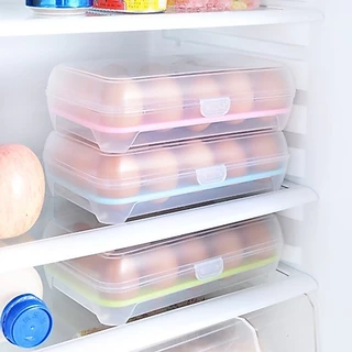 HomeDee กล่องเก็บไข่ 15 ช่อง ที่เก็บไข่มีฝาปิด กล่องบรรจุไข่ ที่ใส่ไข่ในตูเย็น พร้อมส่ง