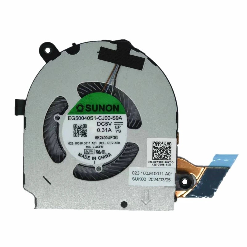 FZ แล็ปท็อปใหม่พัดลมระบายความร้อน CPU สําหรับ Dell Latitude 5310 2-in-1 Series 0K6X87 EG50040S1-CJ00