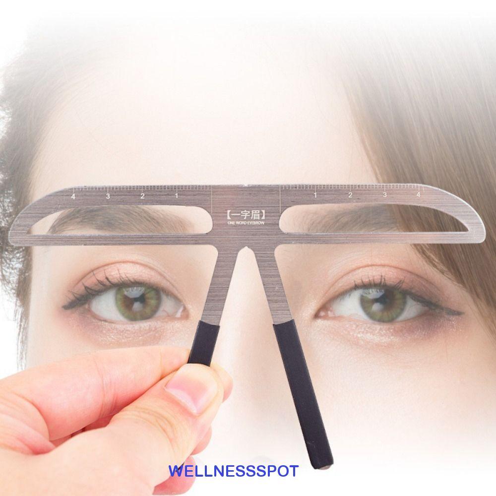 WELLNESSSPOT Eyebrow Tattoo Ruler, 10 รูปแบบ Balance Shaper Microblading Eyebrow Stencil, เครื่องมือวัดนํากลับมาใช้ใหม่ 3D ที่ถูกต้องคิ้วเครื่องมือแต่งหน้าเครื่องมือ