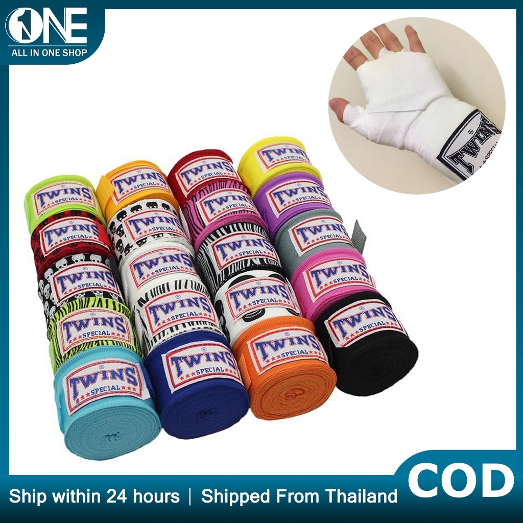 ผ้าพันมือชกมวย (Handwrap)-โพลีเอสเตอร์ ยืดหยุ่น ขนาด 5 ม. สำหรับชกมวย/สันด้า/มวยไทย สายรัดด้านมือ เครื่องมือป้องกันกีฬา
