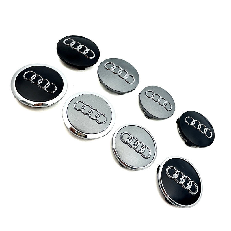 เหมาะสําหรับ Audi Hub Cover A3A4LA6LQ3Q5LQ7A5A8LQ2L ดัดแปลงยางศูนย์โลโก้ฝาครอบโลโก้รถ