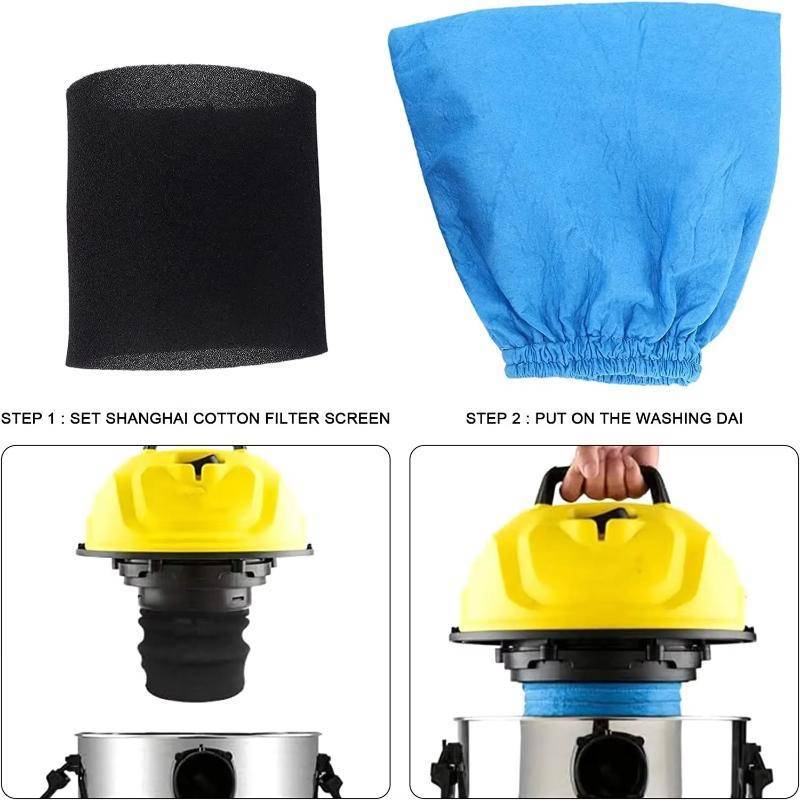 TFTH สิ่งทอถุงกรองโฟมเปียกและแห้งสําหรับ Karcher MV1 WD1 WD2 WD3 เครื่องดูดฝุ่น Vary