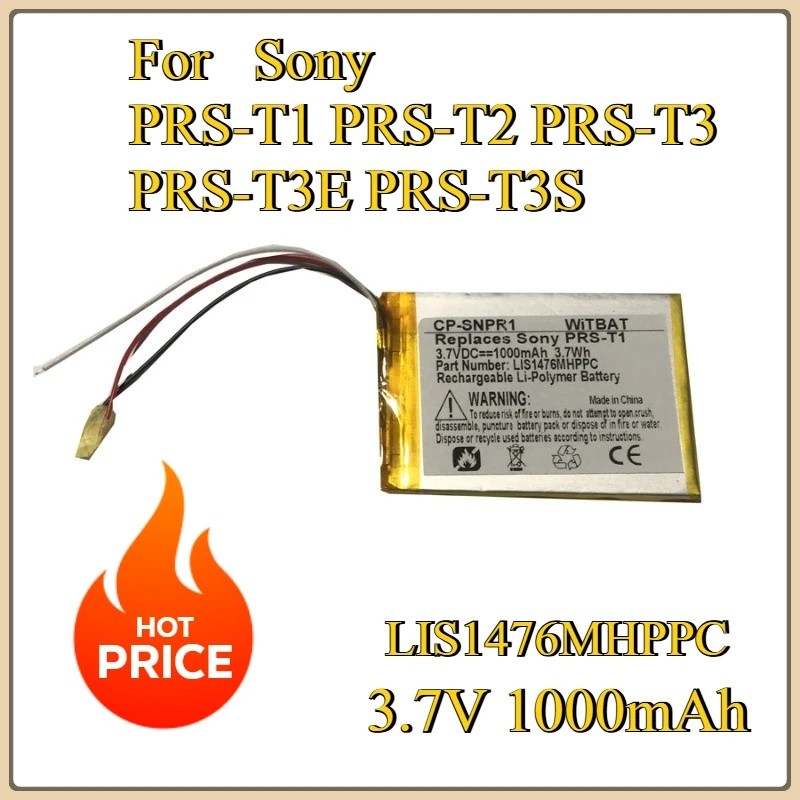ใหม่ 3.7V 1000mAh แบตเตอรี่ 1-853-104-11 LIS1476 LIS1476MHPPC (SY6) สําหรับ Sony PRS-T1 PRS-T2 PRS-T