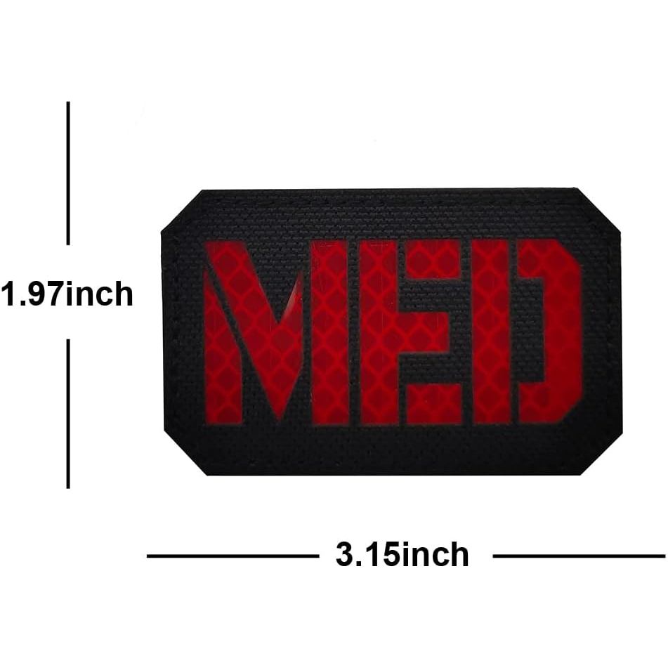 สะท้อนแสง MED Patch IR อินฟราเรด EMT EMS Paramedic Medical Star of Life ปักผ้า Morale Emblem Patch L