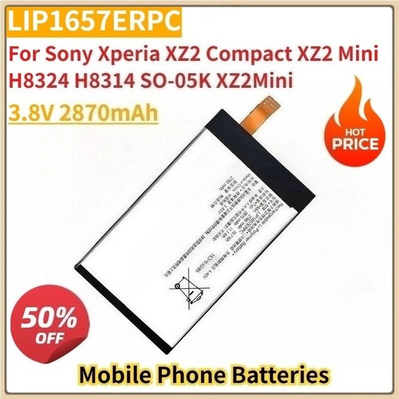ใหม่ LIP1657ERPC 3.8V 2870mAh แบตเตอรี่โทรศัพท์มือถือสําหรับ Sony Xperia XZ2 Compact XZ2 Mini H8324 