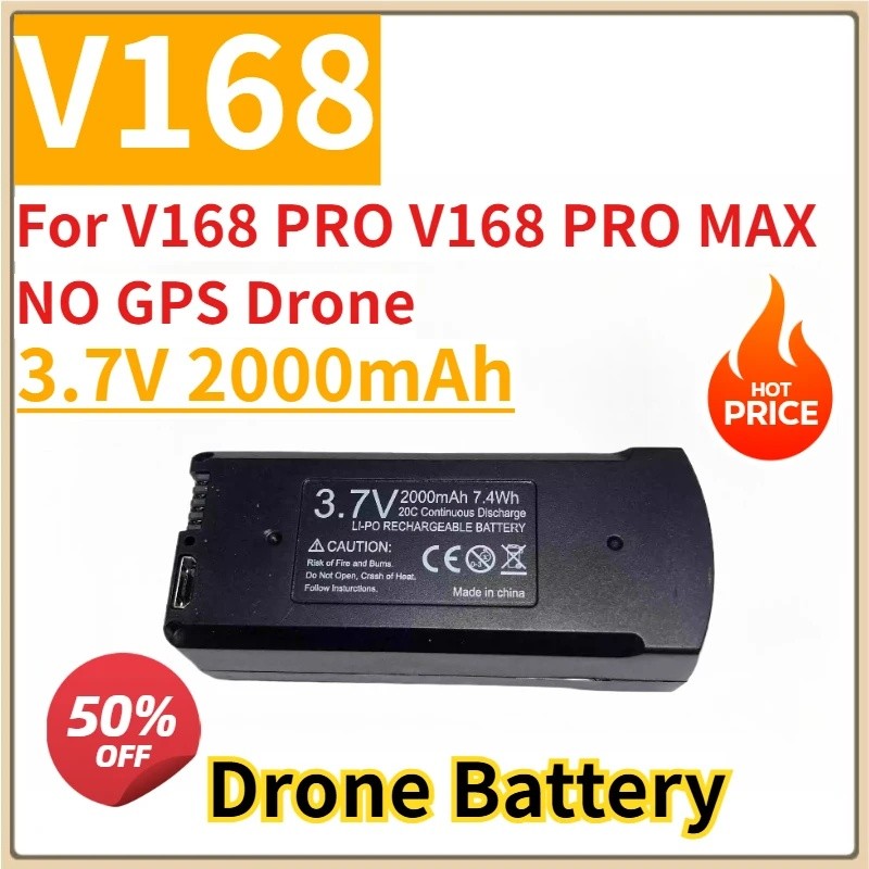 คุณภาพสูงเปลี่ยน Drone แบตเตอรี่ 3.7V 2000mAh V168 สําหรับ V168 V168 PRO MAX ไม่มี GPS Drone