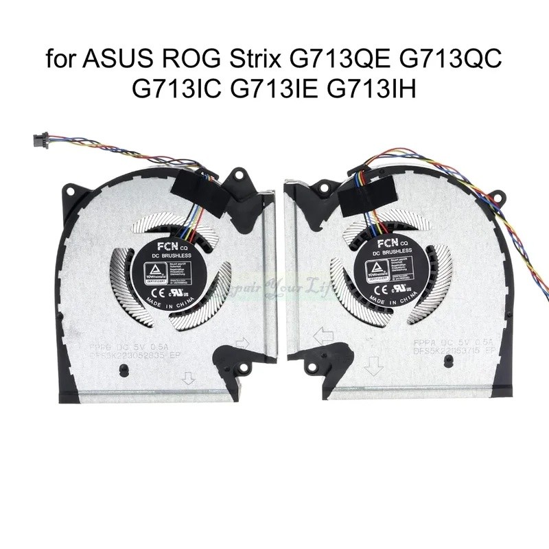 5V พัดลมระบายความร้อนแล็ปท็อปสําหรับ ASUS ROG Strix G713QE G713QC G713IC G713IE G713 CPU GPU Cooler 