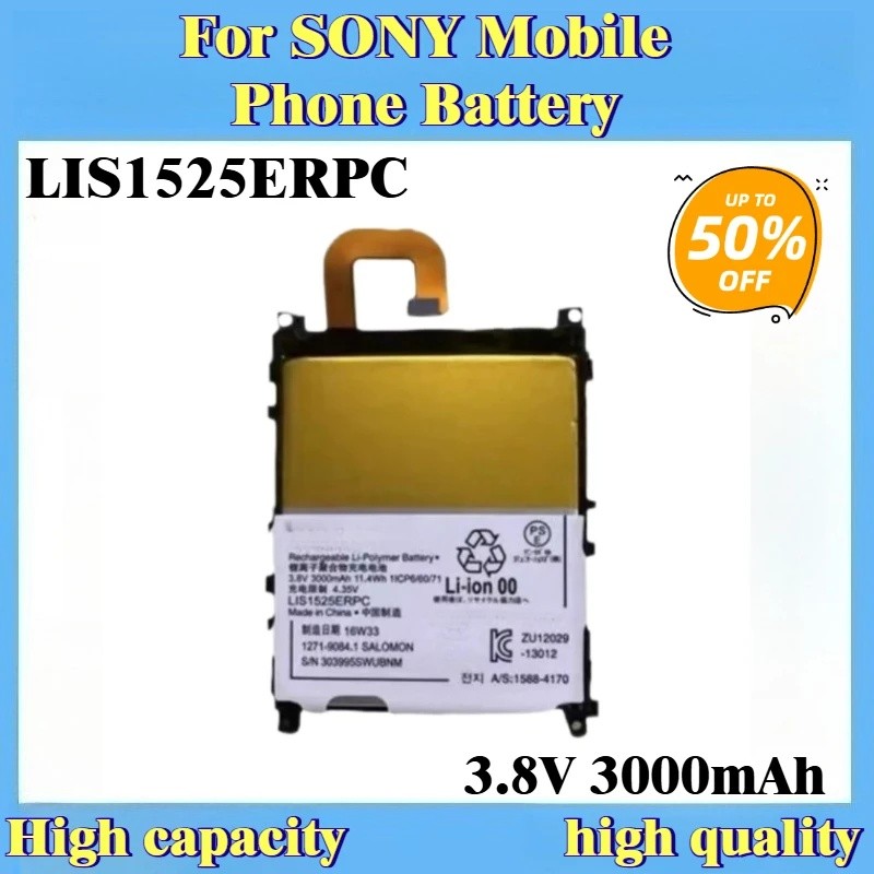 ใหม่คุณภาพสูง 3.8V 3000mAh แบตเตอรี่โทรศัพท์มือถือ LIS1525ERPC สําหรับ SONY L39h Xperia Z1 Honami SO