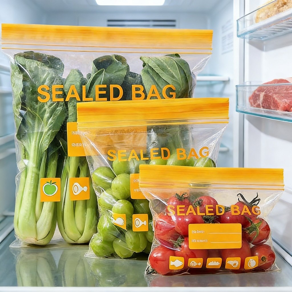 Fresh-Keeping Bag Sealed Bag Food Grade Freezer Ziplock Bag with Sealing Sub-Packaging ตู้เย็นถุงอาห