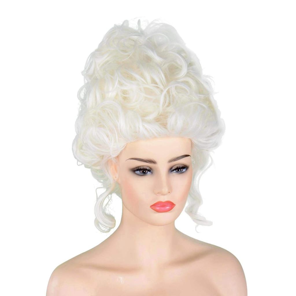 18th Century Baroque Marie Antoinette Wigs Ladies อุปกรณ์คอสเพลย์ฮาโลวีน (งาช้าง)
