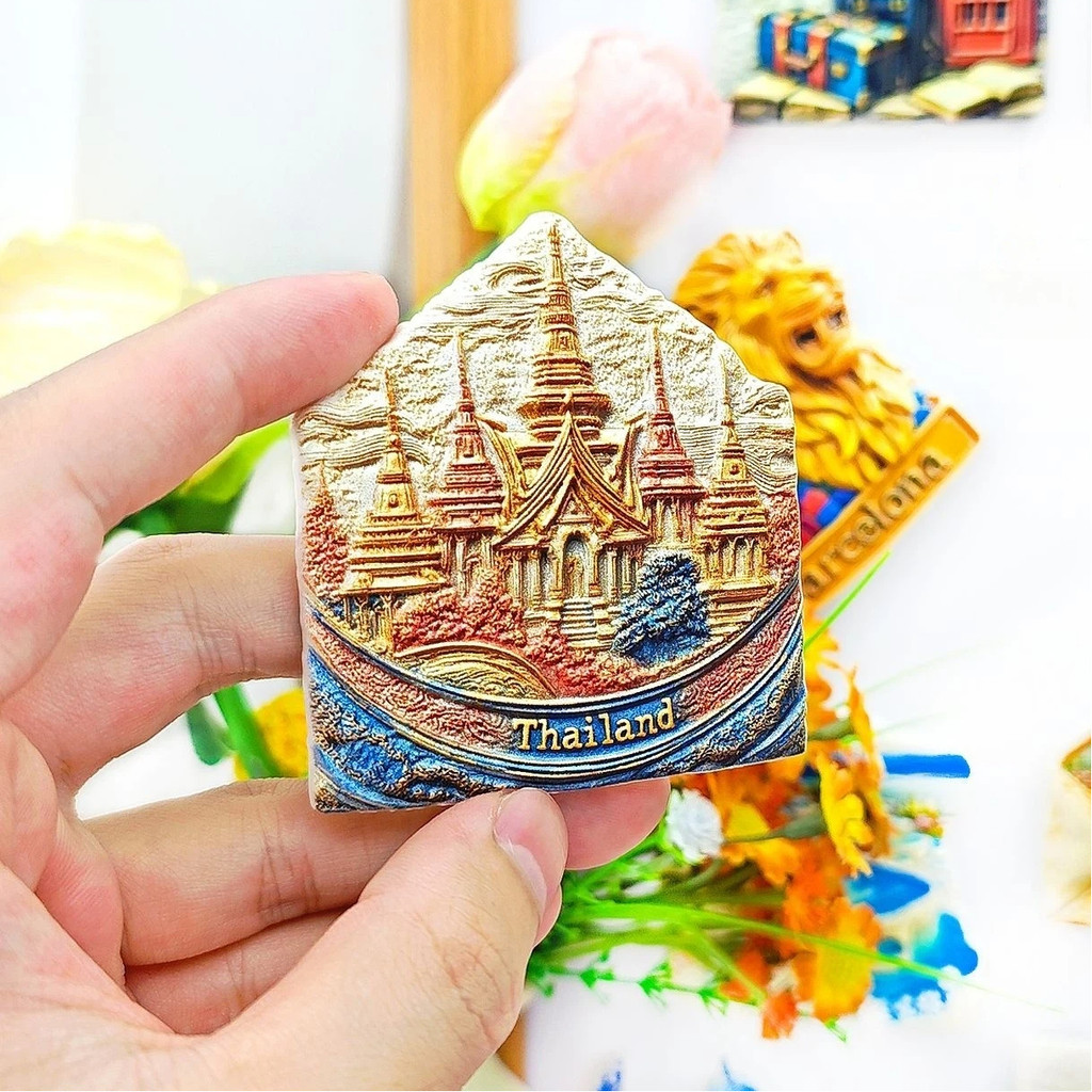 แม่เหล็กติดตู้เย็นไทย กรุงเทพ ภูเก็ต เชียงใหม่ ช้าง พระบรมมหาราชวัง ของฝากท่องเที่ยว ตกแต่งบ้าน