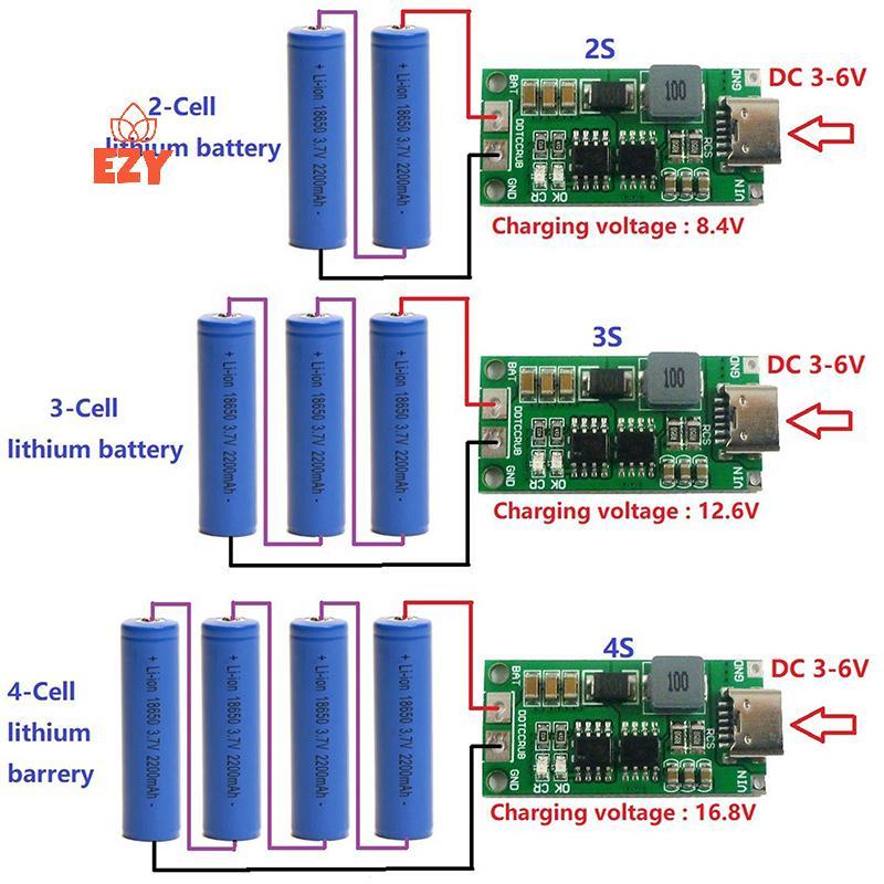 EZY 2S 3S 4S 1-4A Booster โมดูลแบตเตอรี่ลิเธียมโพลิเมอร์โมดูลชาร์จ Step-Up Boost LiPo Polymer Li-Ion Charger ใหม่
