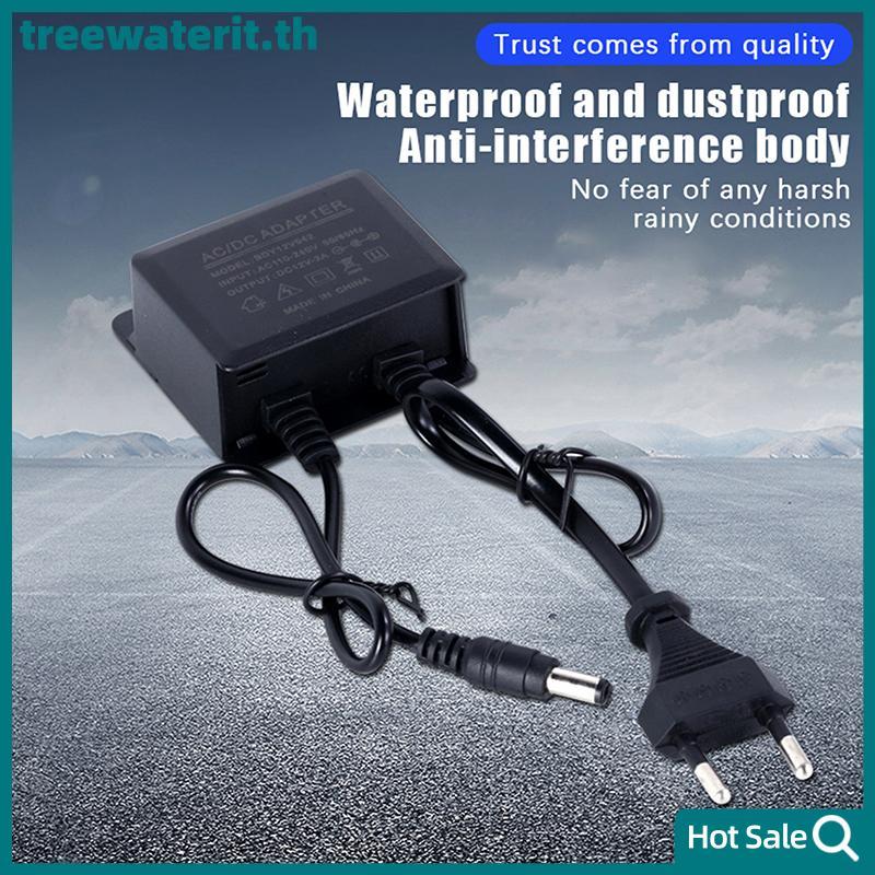 TR 1 ชิ้นกันน้ํา EU/US ปลั๊กอะแดปเตอร์ DC12V 2A สําหรับกล้องวงจรปิดความปลอดภัยการเฝ้าระวัง AHD กล้อง Charger NVR DVR อินพุต AC100V-240V TH