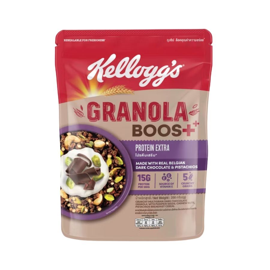 เคลล็อกส์ กราโนลาบูสโปรตีนเอ็กซ์ตร้า Kellogg's Granola Boos+ Protein 200g.