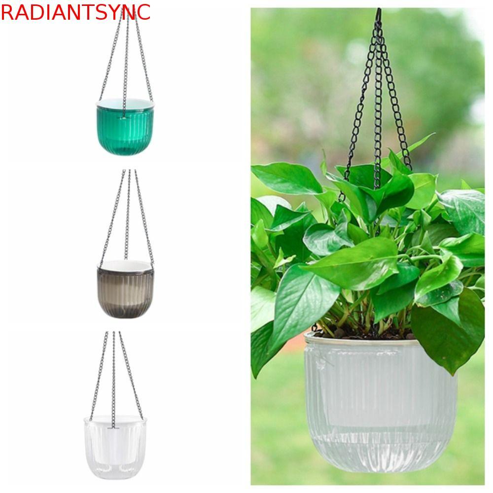 แจกัน RADIANTSYNC ตะกร้าแขวน กระถางดอกไม้ Hydroponic หนา Self Absorbing Water Soil Culture พืชหม้อแข