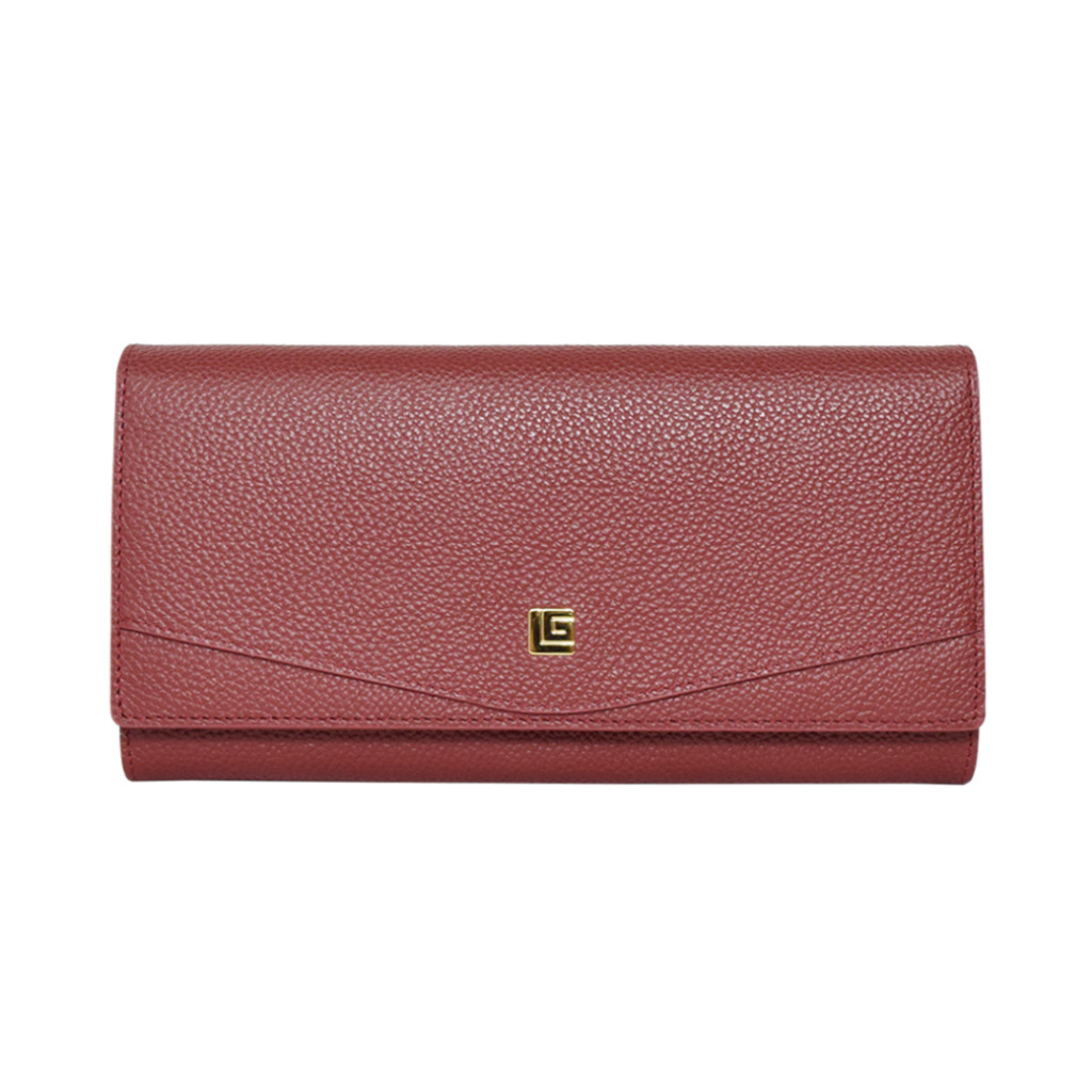 Guy Laroche กระเป๋าสตางค์ผู้หญิง กระเป๋าสตางค์ 2 พับยาว สีแดง รุ่น AGP10032WREL