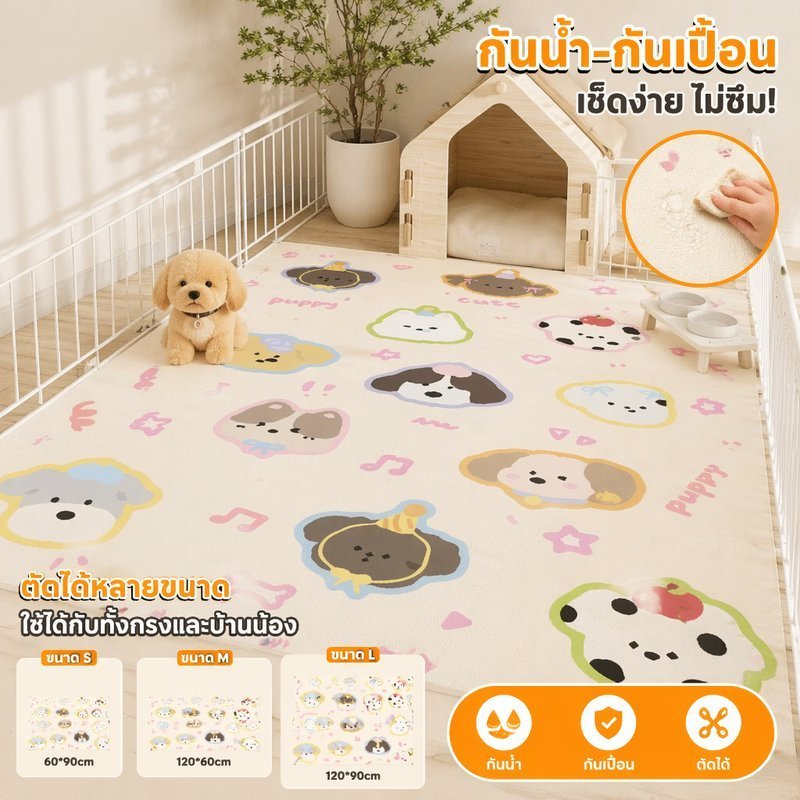 Pet Pee Pad PVC Cage Mat ลื่นกันน้ําทําความสะอาดง่าย Puppy Cat Kennel ชั้น Protector