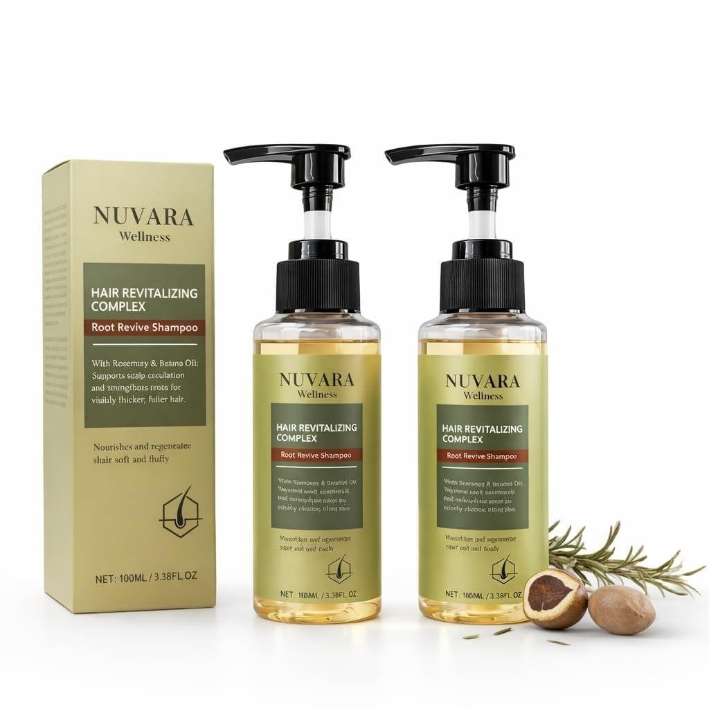 แชมพู Nuvara Root Revival, แชมพูน้ํามันบาจาสําหรับปรับสมดุลหนังศีรษะและเสริมสร้างราก Sparse 3.38 ออน