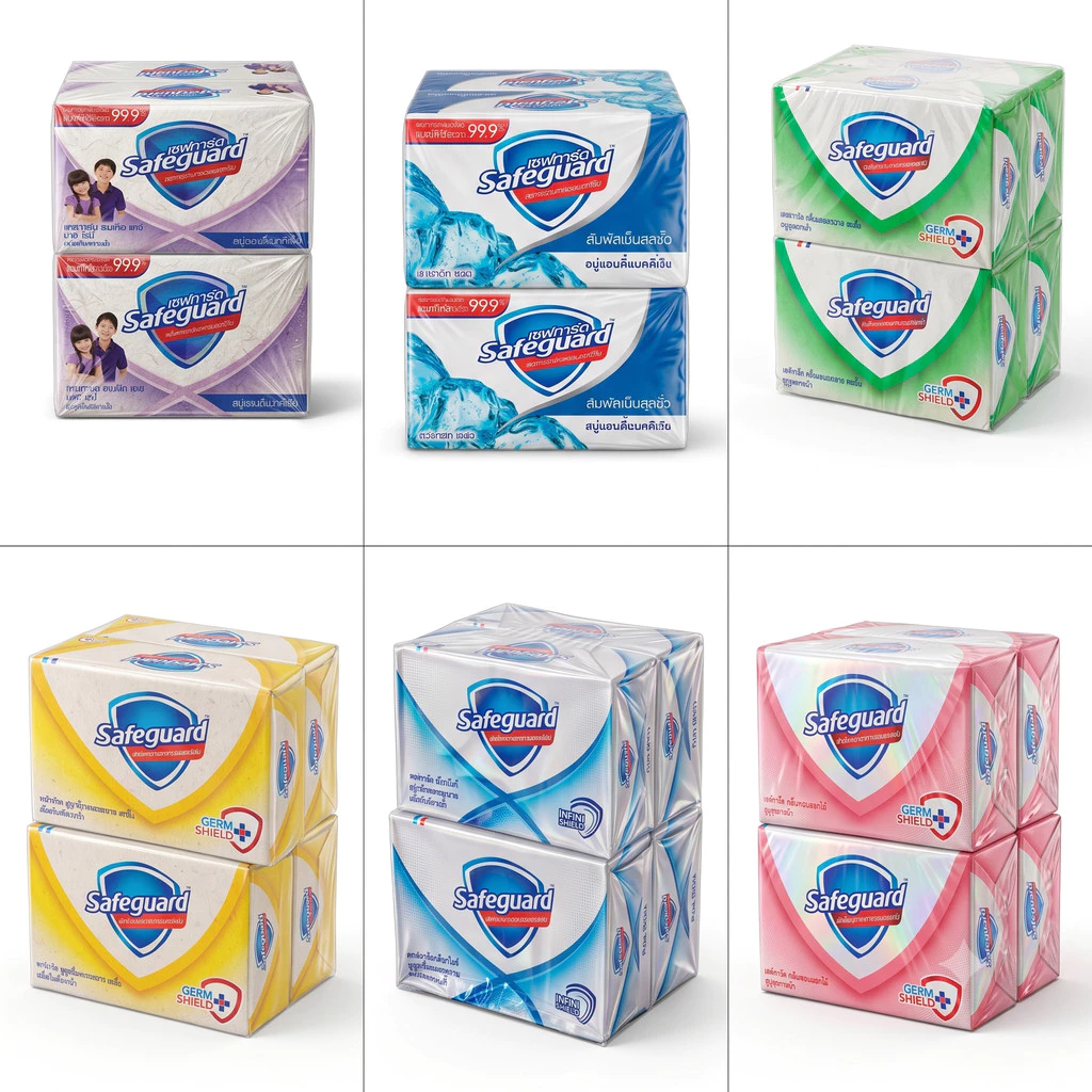 Safeguard เซฟการ์ดสบู่ 48-58กรัม*4ก้อน สบู่เซฟการ์ด มีหลายสูตรให้เลือกนะคะ