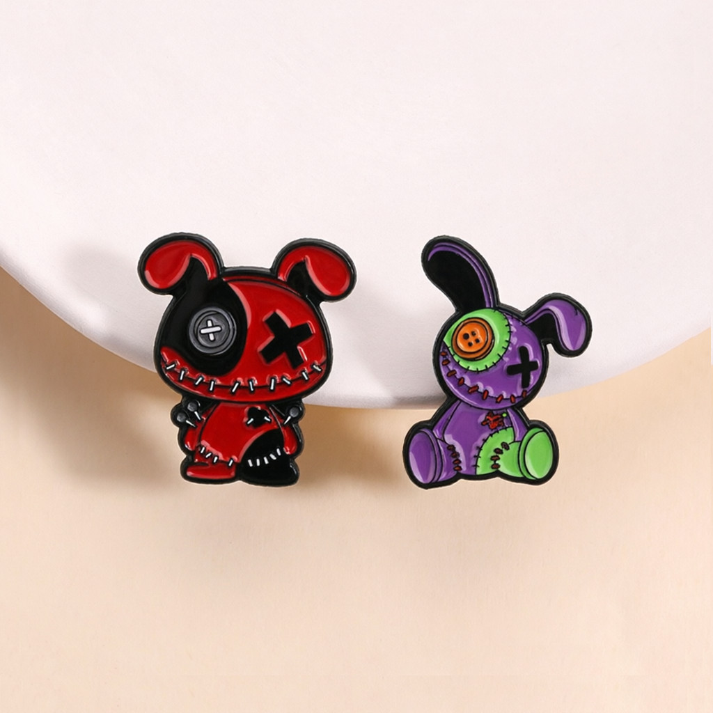 Gothic เย็บกระต่ายเคลือบ Pin ขี้เล่น Zombie ของเล่นออกแบบเข็มกลัดของขวัญตลกสําหรับปาร์ตี้ฮาโลวีนอินเทรนด์ชุดอุปกรณ์เสริม