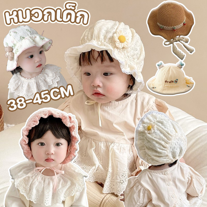 หมวกเด็ก ผ้าฝ้าย ลายดอกไม้ แฟชั่นฤดู ใบไม้ผลิ และฤดูร้อน สําหรับเด็กทารกแรกเกิด อายุ 0-1 ปี