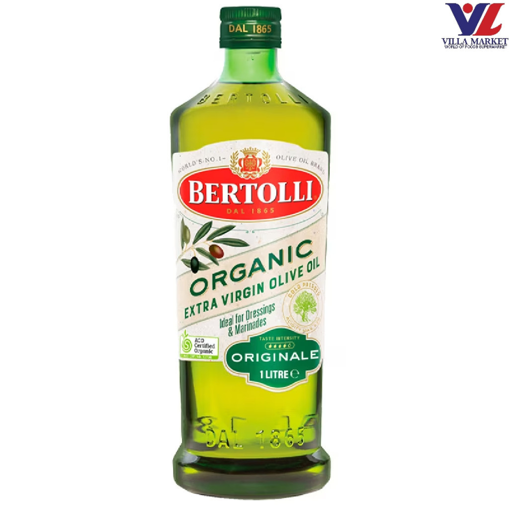 Bertolli Organic Extra Virgin Olive Oil 1L เบอร์ทอลลี่ น้ำมันมะกอกเอ็กซ์ตร้าเวอร์จิ้นออร์แกนิก
