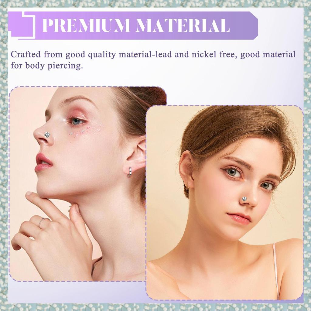 [h5bl3j6wj.ph] 60 ชิ้นแหวนสแตนเลสเจาะ Pin Body เครื่องประดับ 22G 1.5 มม.2 มม.2.5 มม.