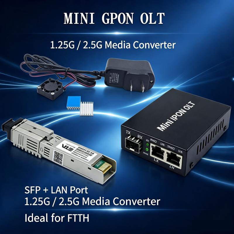 VOLT GigabitMini GPON OLT 2.5G รองรับ 32 ONUs รวมตัวรับส่งสัญญาณ GPON SFP, GPON OLT ขนาดเล็กสําหรับเ