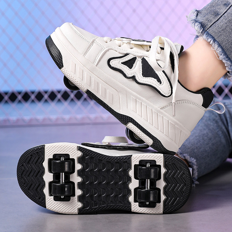 Youth Butterfly Wings ที่ถอดออกได้ Pulley Four-W Heel Runaway รองเท้า