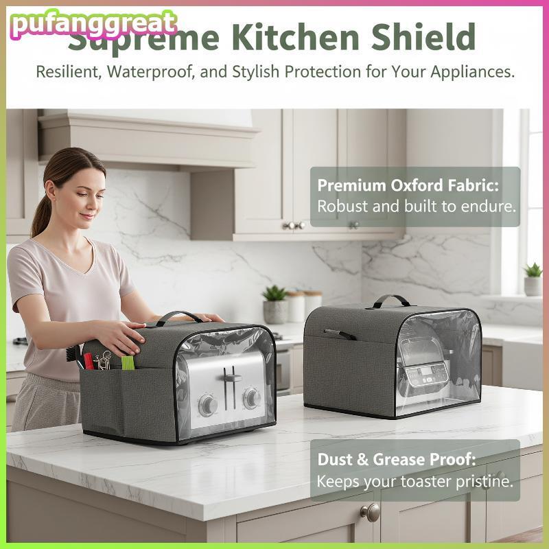 Pufanggreat Air Fryer ฝุ่น Anti-Oil Stain กันน้ํา Thiened วัสดุ Hood เหมาะกับ 3-6QT Grills เครื่องปิ