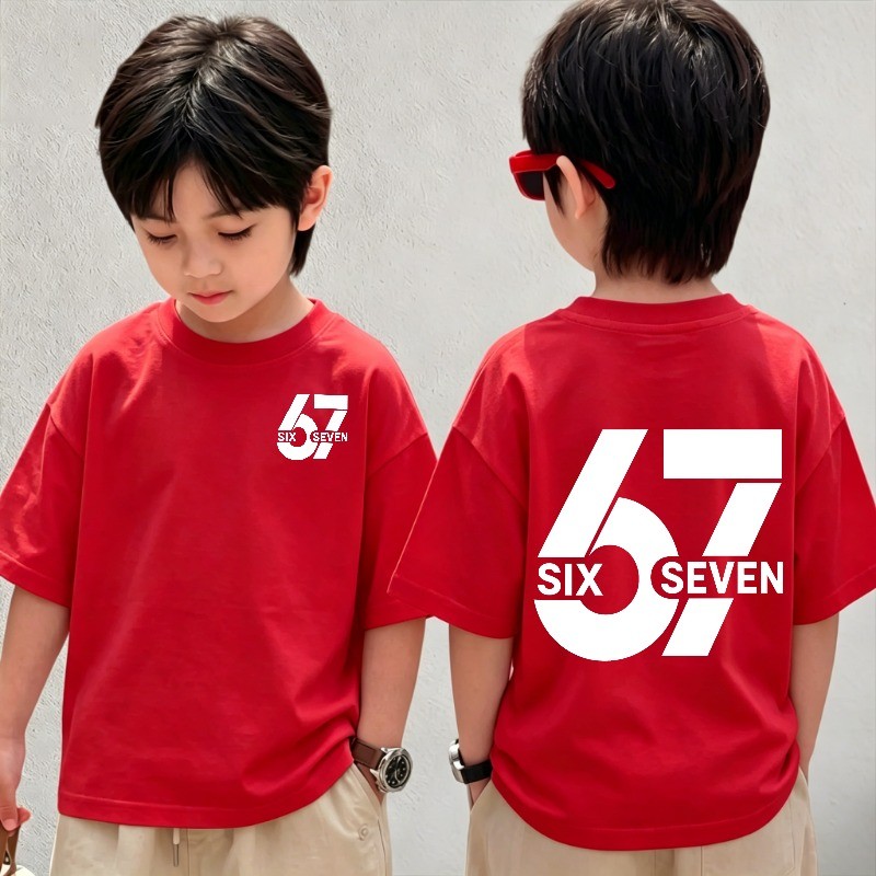 เสื้อยืดเด็กผู้ชาย ผ้าฝ้าย 100% 6/7พิมพ์ลาย เสื้อเด็กแขนสั้น ผ้านุ่ม ใส่สบาย ไซส์ 90-150【Fast shipping✅】