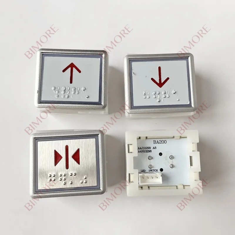 1pcs BA200 A4J10299 A4N10298 BST ปุ่มกดลิฟต์พร้อม Braille Red Light LQ