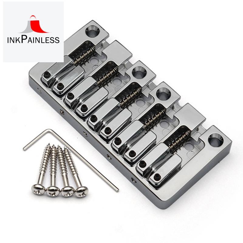 5-String Electric Bridge Flipping Saddle String Spacing 16.5MM Body Bottom Through Fix Bridge Silver