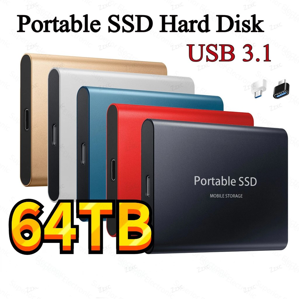 Pue Bundle แบบพกพา SSD Type-C USB 3.1 60TB 30TB 16TB 8TB 4TB ภายนอก SSD M.2 สําหรับโต๊ะแล็ปท็อป