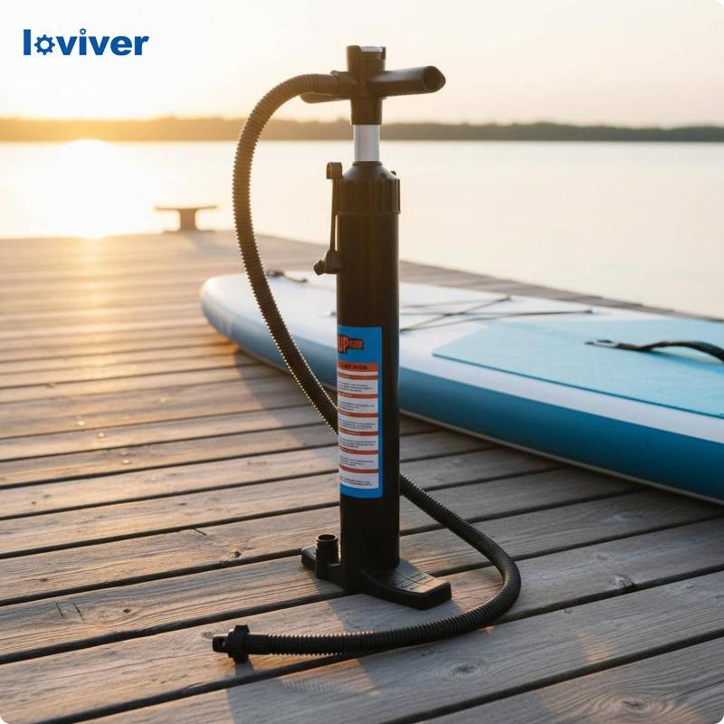 [Loviver] ปั๊มแบบสองทิศทางปั๊มมือ 27.5 PSI Stand-up Paddleboard อุปกรณ์กีฬาทางน้ําแบบพกพาสําหรับชายห