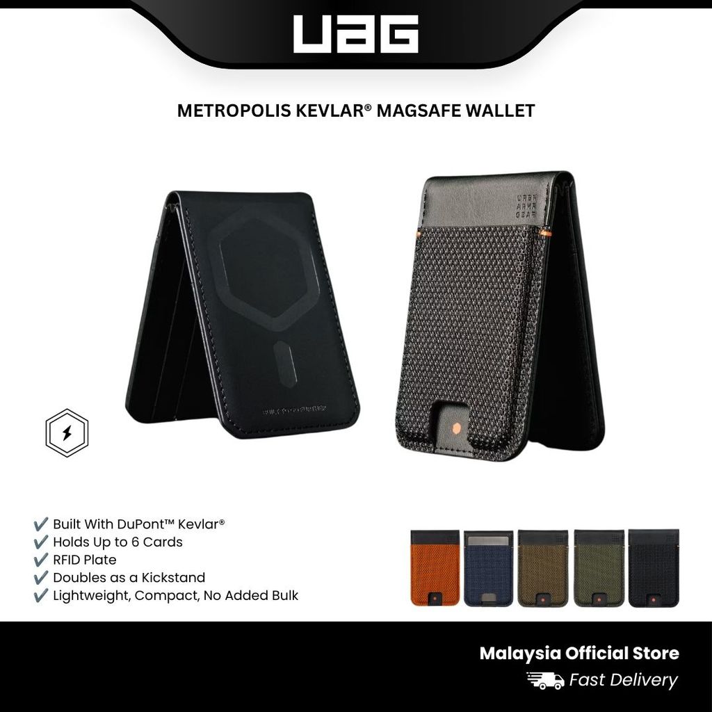 UAG Metropolis Magnetic Wallet Stand Kevlar - 6 Cards Holder with Kickstand RFID Blocking