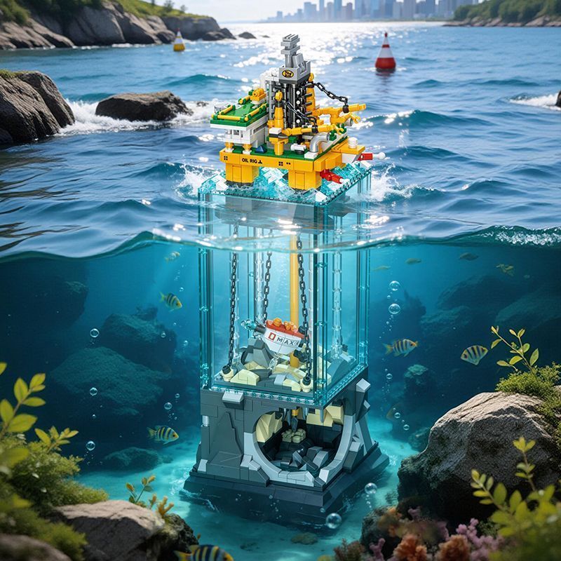 ใช้งานร่วมกับ Miniature Marine Caicai ฉากวิศวกรรม Series การศึกษาประกอบ diy Building Block ของเล่นของขวัญ
