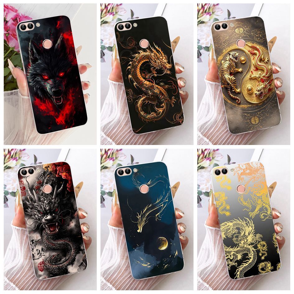 สําหรับ Huawei P สมาร์ทกรณี FIG-LX1 FIG-LX2 FIG-LX3 ปกหลัง Cool Dragon Wolf ทาสี Soft TPU เคสโทรศัพท