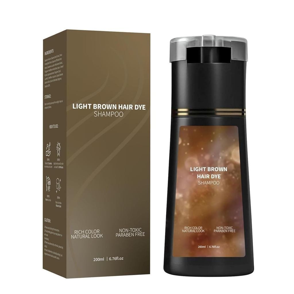 BuppossHairDyeShampoo,HairColorShampooforGrayandCoverage,เหมาะสําหรับWomen&Men200ml(LightBrown) O3EY