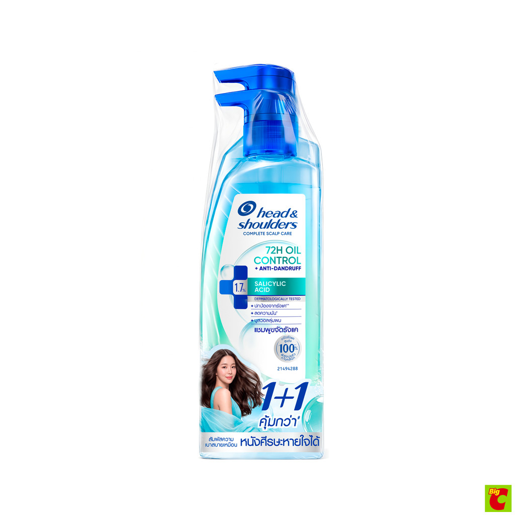 เฮดแอนด์โชว์เดอร์ 72เอช ออยล์ คอนโทรล + แอนตี้-แดนดรัฟ แชมพู 300 ก. แพ็ค 1+1