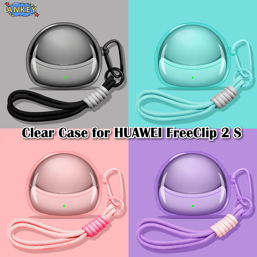 Compatible with HUAWEI FreeClip 2 S Wireless Bluetooth Earphone Case Huawei FreeClip 2 Colorful Tran