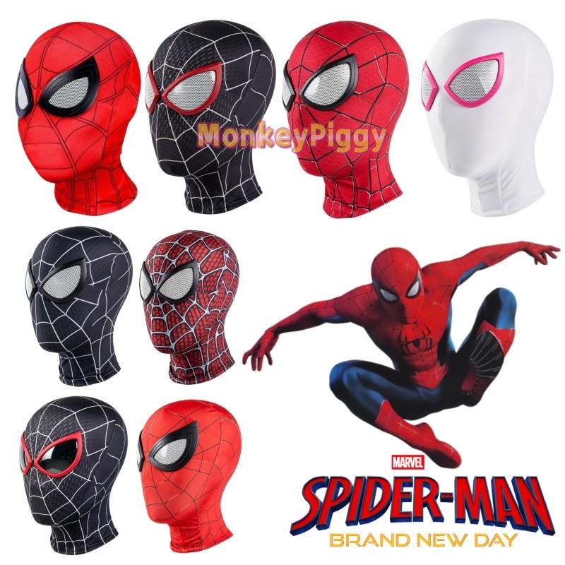 Spider-Man 4 PETER PARKER หน้ากากหัวสไปเดอร์แมนมีซิปด้านหลังและเลนส์ใสสําหรับปาร์ตี้ฮาโลวีนและสวมใส่ได้ทุกวัน