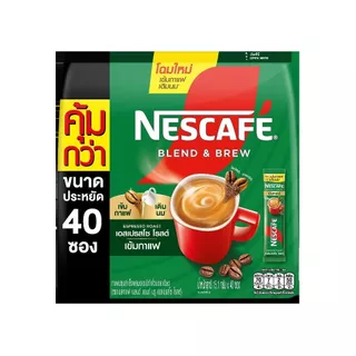 NESCAFÉ Blend & Brew Espresso Roast 3in1 Coffee เนสกาแฟ เบลนด์ แอนด์ บรู เอสเปรสโซ โรสต์ กาแฟ 3อิน1 40 ซอง (แพ็ค 3 ถุง)