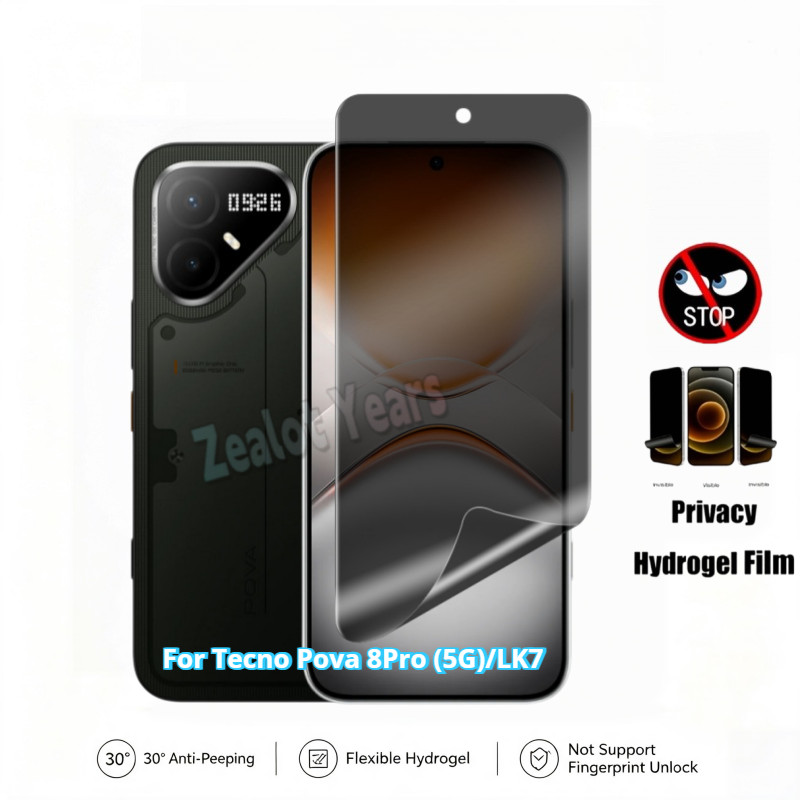 Anti Privacy Hydrogel สําหรับ Tecno Pova 8 Pro 5G LK7 Pova 8Pro Pova8 LK6 ป้องกันหน้าจอฟิล์มนุ่มไม่ใ