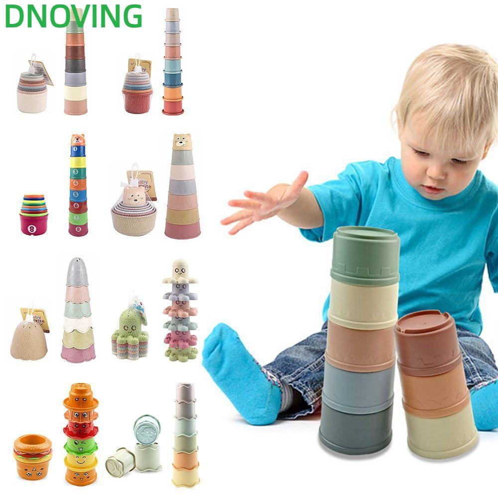 DNOVING ของเล่นเพื่อการศึกษา Funny Stacking Tower Hot Fun Rainbow Cups