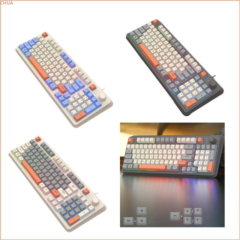Chua LED Mechanical Keyboard Hot Swappable Gaming Keyboard คีย์บอร์ดแบบมีสาย 61 คีย์
