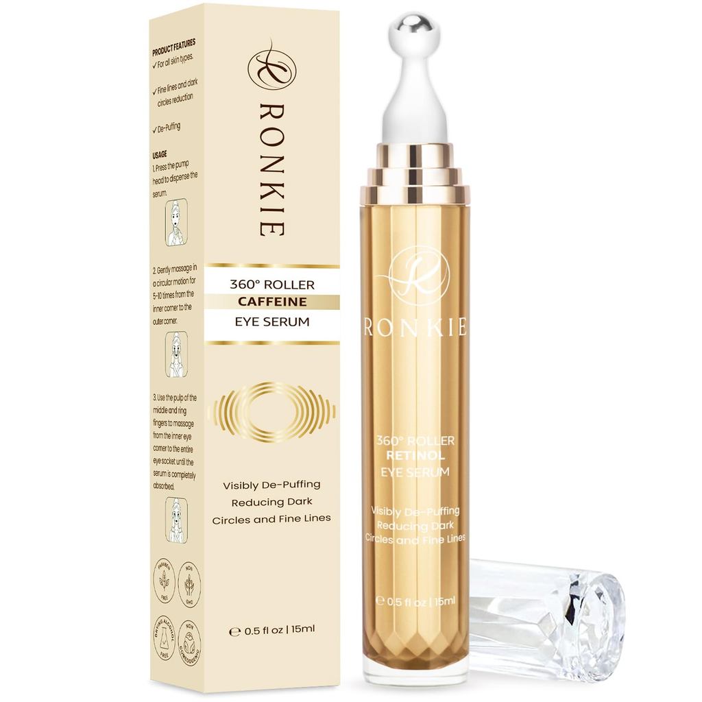 Caffeine Eye Cream for Dark Circles: Under Eye Cream Anti Aging -Eye Bags Treatment for Women Champa